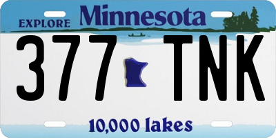 MN license plate 377TNK