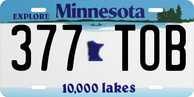 MN license plate 377TOB