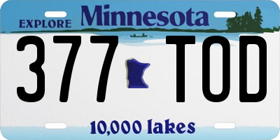 MN license plate 377TOD