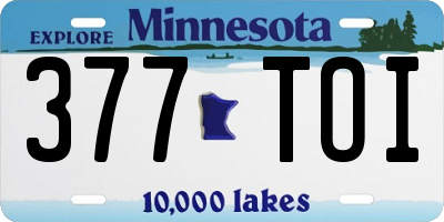 MN license plate 377TOI