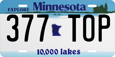 MN license plate 377TOP