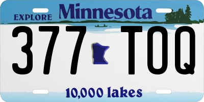 MN license plate 377TOQ