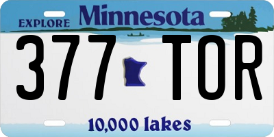 MN license plate 377TOR