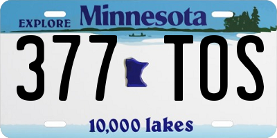 MN license plate 377TOS