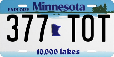 MN license plate 377TOT