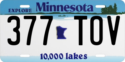MN license plate 377TOV