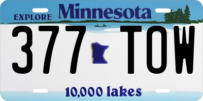 MN license plate 377TOW