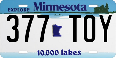 MN license plate 377TOY