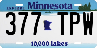 MN license plate 377TPW