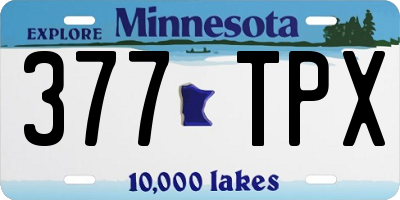 MN license plate 377TPX