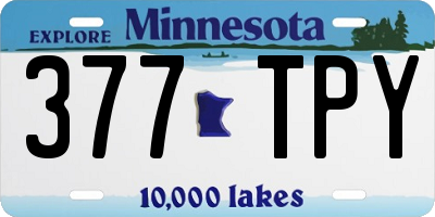 MN license plate 377TPY