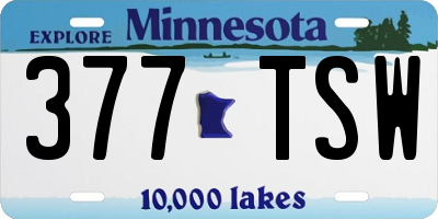 MN license plate 377TSW