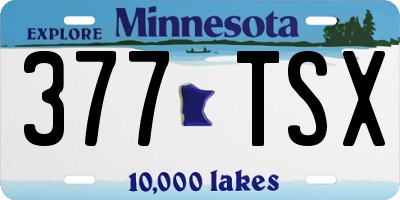 MN license plate 377TSX