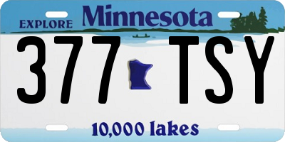 MN license plate 377TSY