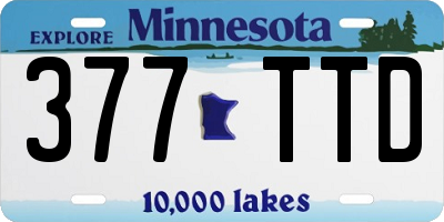 MN license plate 377TTD