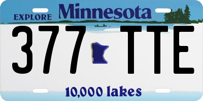 MN license plate 377TTE