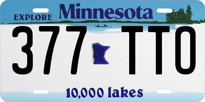 MN license plate 377TTO