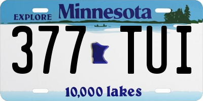 MN license plate 377TUI