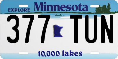 MN license plate 377TUN