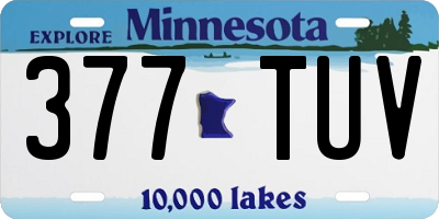 MN license plate 377TUV