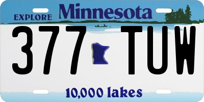 MN license plate 377TUW