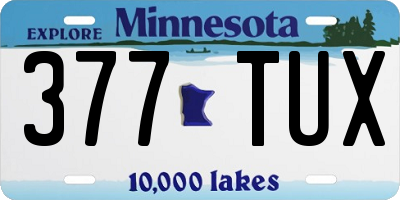 MN license plate 377TUX