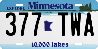 MN license plate 377TWA