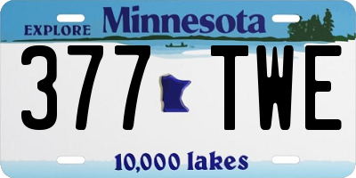 MN license plate 377TWE