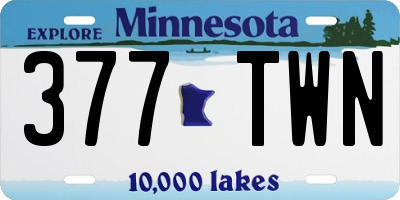 MN license plate 377TWN