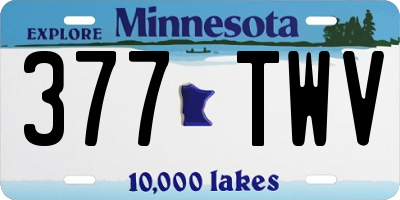 MN license plate 377TWV