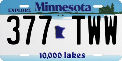 MN license plate 377TWW