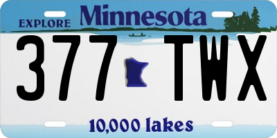 MN license plate 377TWX