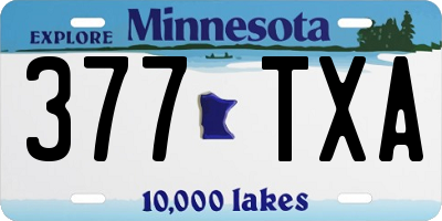 MN license plate 377TXA