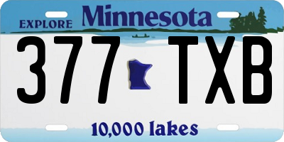 MN license plate 377TXB