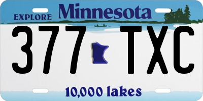 MN license plate 377TXC