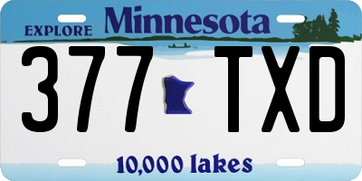 MN license plate 377TXD
