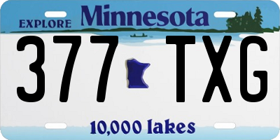 MN license plate 377TXG