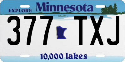 MN license plate 377TXJ