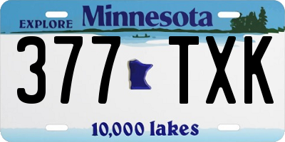 MN license plate 377TXK