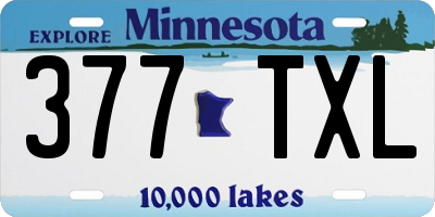 MN license plate 377TXL