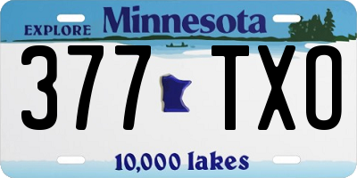 MN license plate 377TXO
