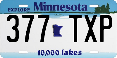 MN license plate 377TXP