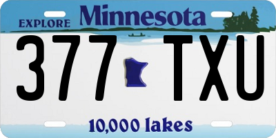 MN license plate 377TXU