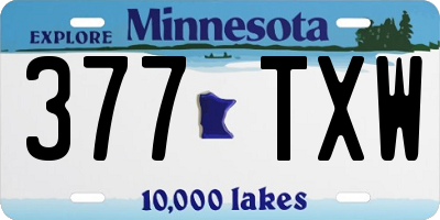 MN license plate 377TXW