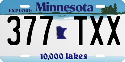 MN license plate 377TXX