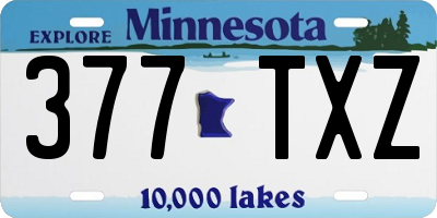 MN license plate 377TXZ