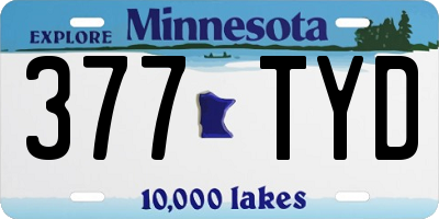 MN license plate 377TYD