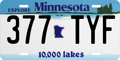 MN license plate 377TYF