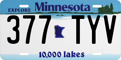 MN license plate 377TYV