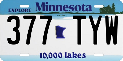 MN license plate 377TYW